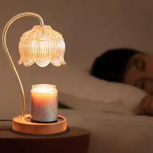 Marble candle melting lamp, ins-style diffuser gift table lamp, smokeless temperature-adjustable American retro night light, aromatherapy wax melting lamp