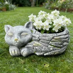 1pc Cat Planter | Resin Cat Shape Flowerpot | Cat Pots for Indoor and Outdoor Plant | Cute Cat Ornaments Plant Pot for Home Decor, for Cat Lovers, Garden Pot, Outdoor Planters