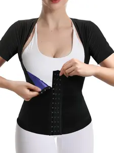 Female Sweat Break Buckle Chest Support Short Sleeve Adjustable Sports Top Sauna Running Clothes Compression Clothes Sports Clothes Yoga Clothes Running Clothes Mother's Day Valentine's Day Gift