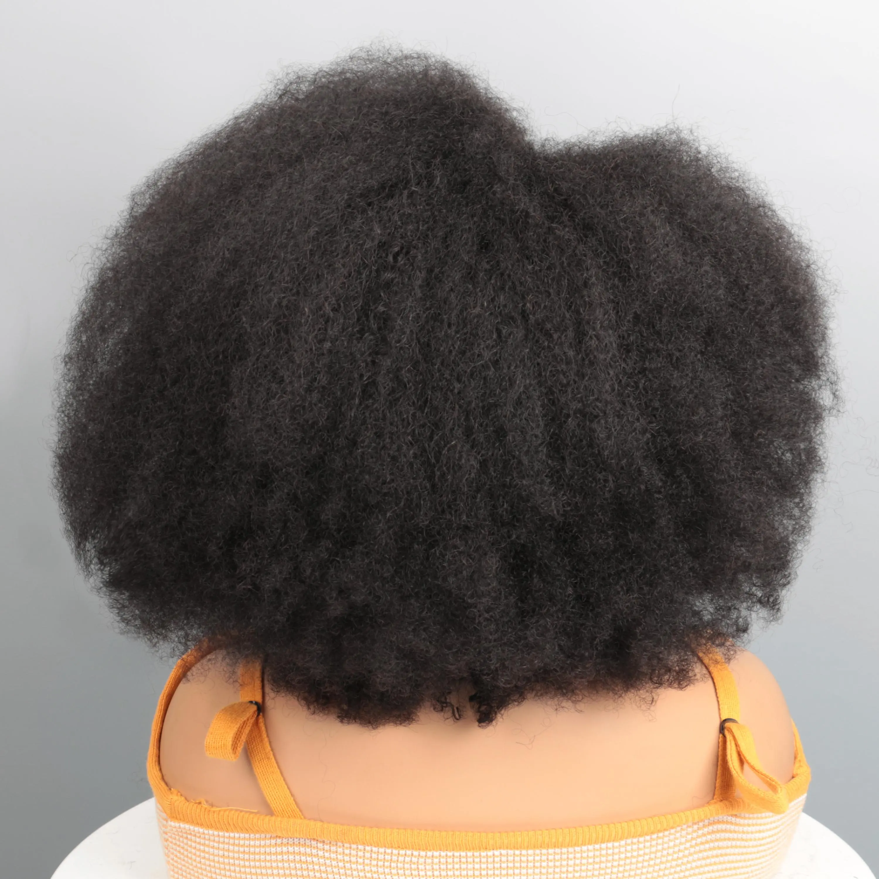 NEW ! Women & Men Short Curly Weave Afro Wig Black Amazon.com : MYCNIMY Afro Curly Wig with Bangs 12 Inches  main image 4
