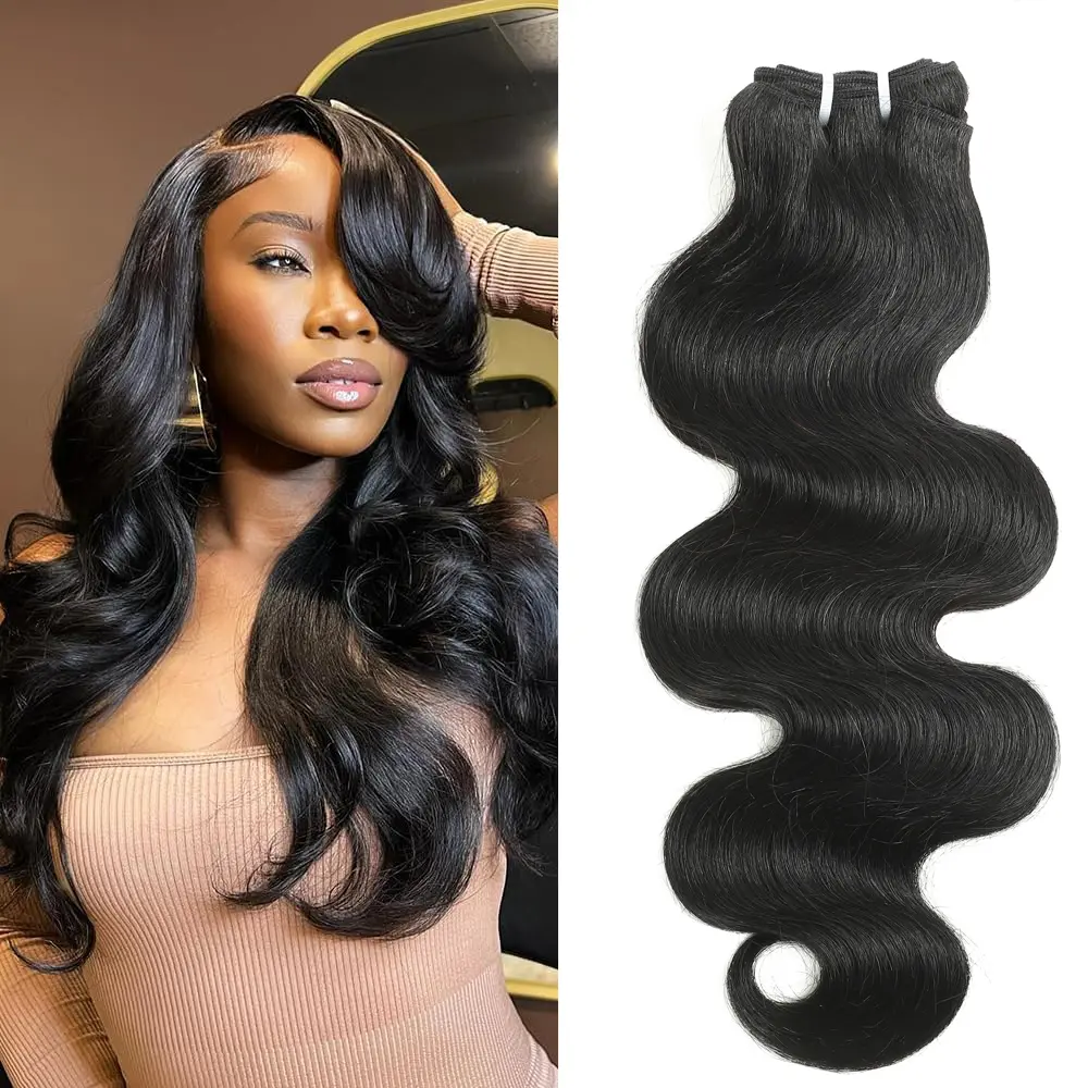 Karlami 10A Brazilian Body Wave Bundles  Human Hair Bundles 100% Unprocessed Virgin Hair Body Wave 3 Weave Bundles Deals Human Hair 1B Natural Black