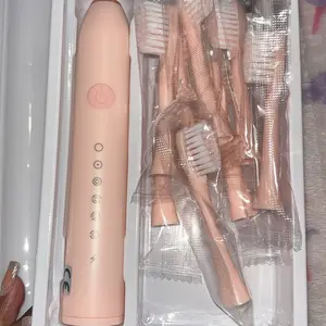 Rechargeable Electric Toothbrush With 8 Counts Brush Heads & 1 Count Travel Case, 1 Box 6 Cleaning Modes Toothbrush, Deep Cleaning Oral Care Toothbrush, Daily Oral Care Products