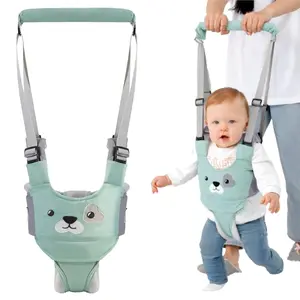 Baby Walking Harness, Handheld Kids Walker Helper, New Upgrade Breathable and Adjustable Toddler Infant Walker Harness Assistant Belt with Instructions for 7-24 Month (Seasonal Green Puppy)