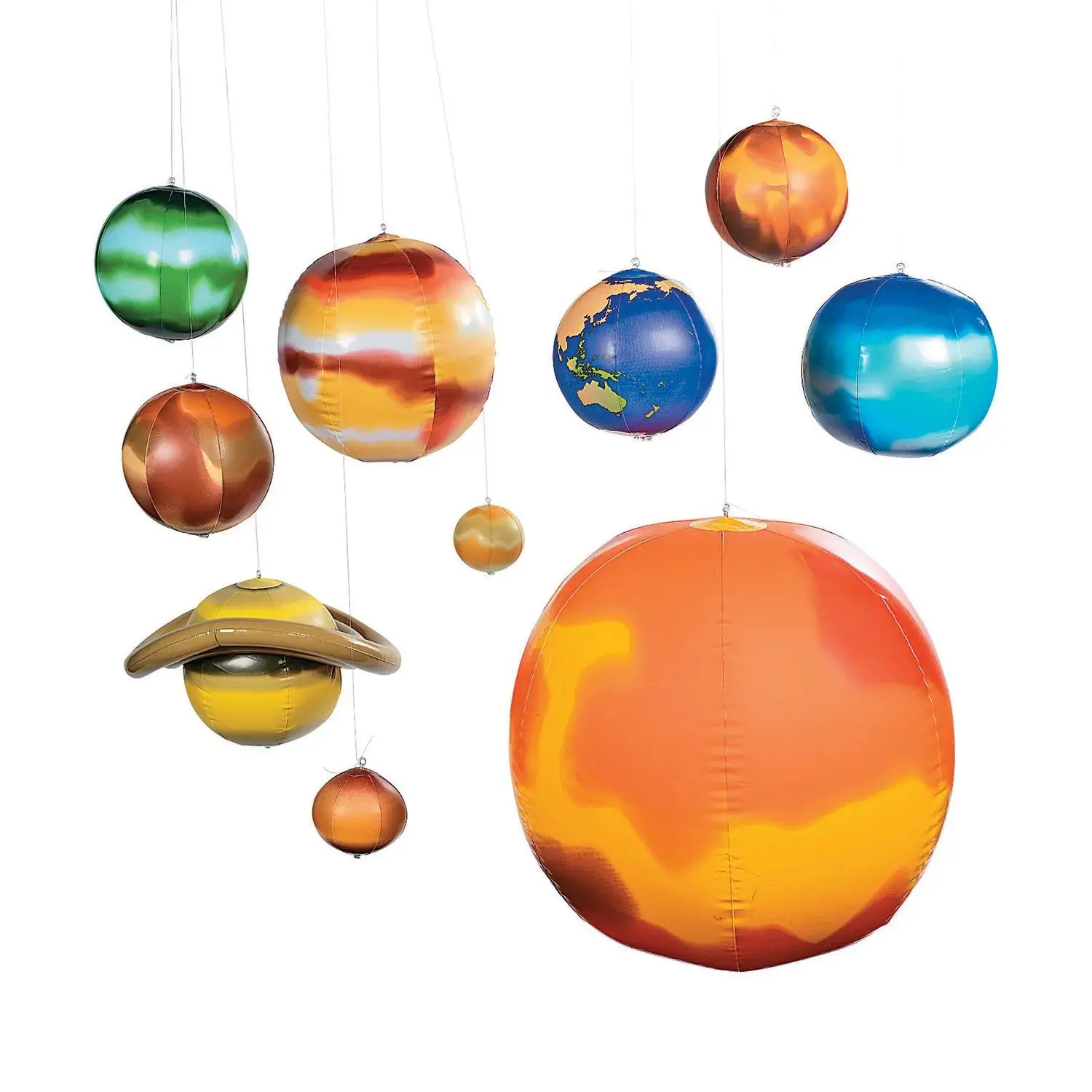 8"- 28" Relative Size Inflatable Solar System - 10 Pc.