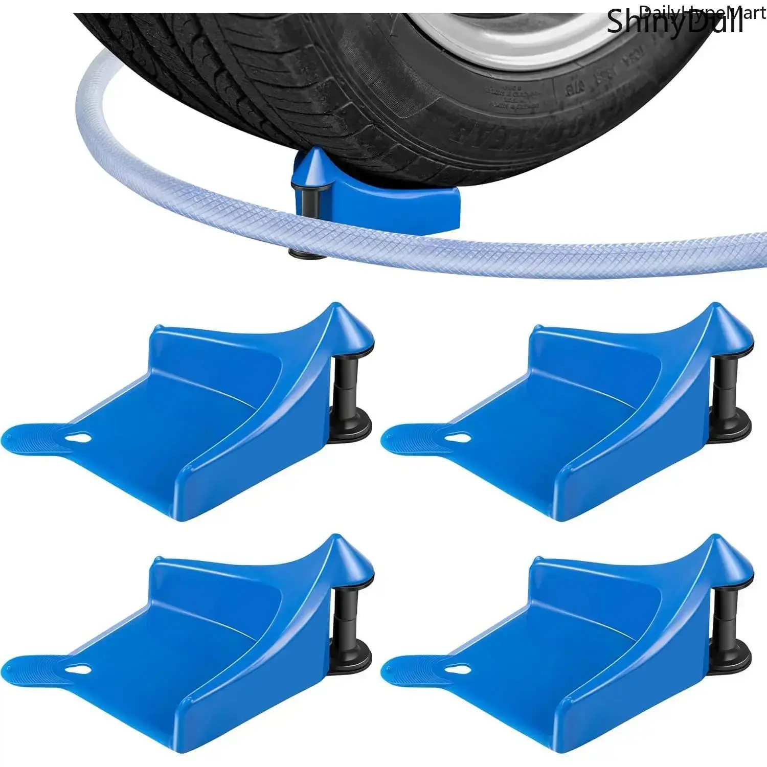 Tire Guard Hose Guides 4-Pack, Wear-Resistant Plastic Rollers, Anti-Stuck Car Wash Accessories for Vehicle Detailing