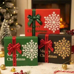 Christmas Gift Boxes Portable Foldable Reusable With Lids For Presents Birthday Party Family Business Gift Packaging