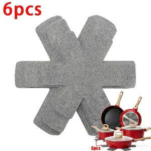 6-Piece Pot Pad Set, Heat Resistant Up to 500°f/260°c, Non-Stick Surface, Stackable Storage, Ideal for Cookware, Glassware, Countertops, Ovens