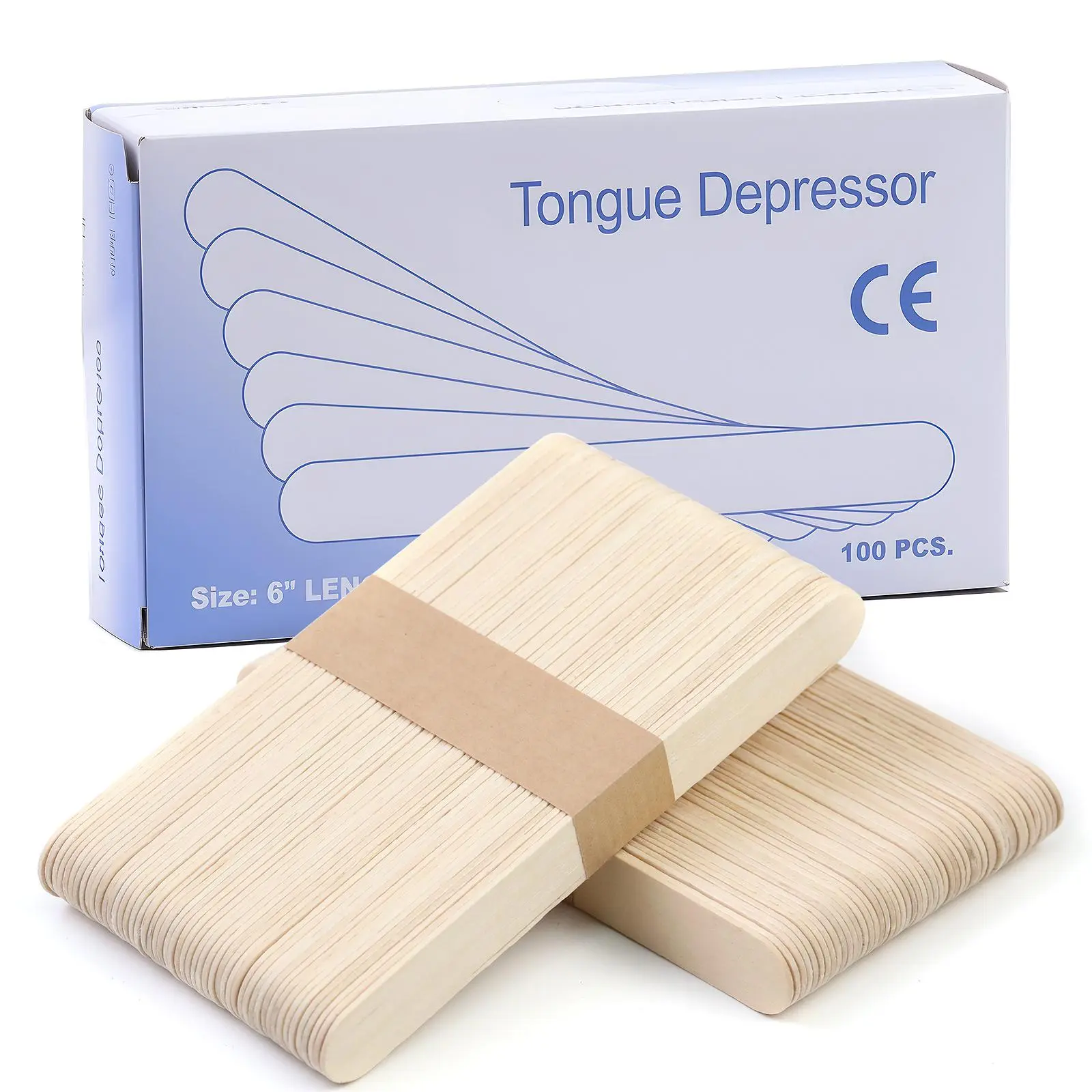 100pcs/Box Disposable Wood Stick Beauty Spatulas Log Hair Removal Wax Coating And Scraping Tool Suitable For Mixing Nail Polish