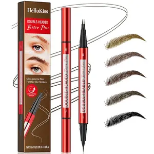 Dual-Ended Waterproof Dual-Tip Brow Pen – Easy-to-Use Eyebrow Pencil with Soft Brush, Sweat-Proof & Smudge-Resistant, Defines & Fills Brows Naturally, Ideal for Everyday Eye Makeup.