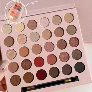 30-Color Smoke N' Roses Eyeshadow Palette - Matte & Shimmer Glitter, Talc-Free, Long-Lasting, Waterproof, No Fall Out, For Daily & Party Cut Crease Looks