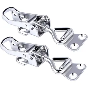 2Pcs 316 Stainless Steel Toggle Latch Clamp Marine Cabinet Boxes Lever Handle Toggle Catch Latch Lock Clamp Hasp Hold up to 330lbs