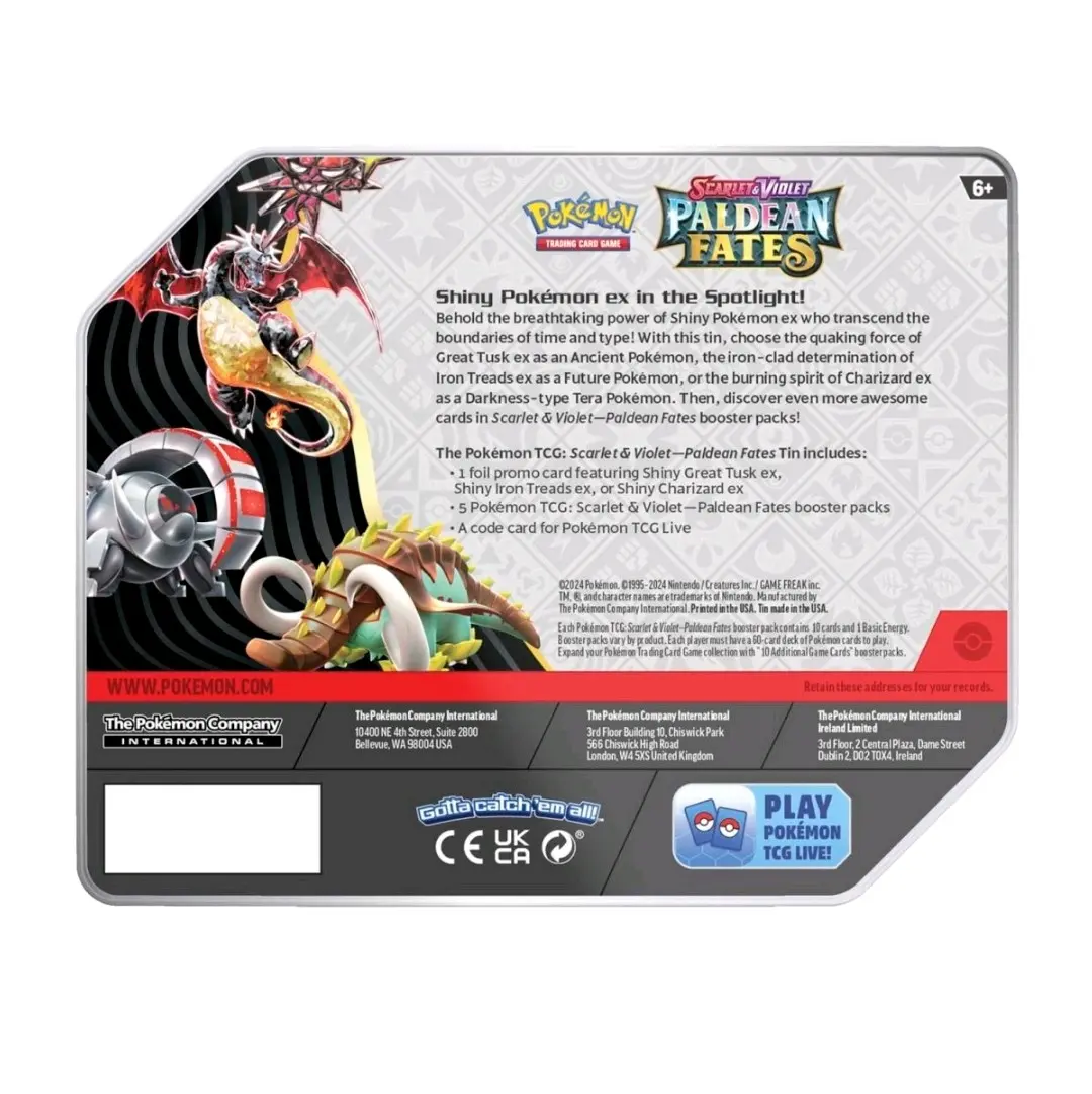 Pokmon TCG: Scarlet & Violet-Paldean Fates Tin (Shiny Charizard ex) - TikTok Shop Pokmon TCG: Scarlet & Violet-Paldean Fates Tin (Shiny Charizard ex) - TikTok Shop