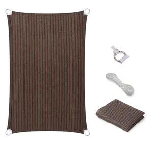 Sunshade Canopy, Rectangular & Square Thick Breathable Fabric, Reinforced Corners, D-Ring, Installation Rope, for Patio, Garden, Poolside
