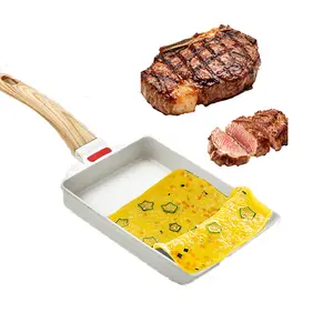Tamagoyaki Pan,Japanese Omelette Pan,White Tamagoyaki Egg Pan, Non Stick Rectangle Pan,Small Frying , kitche  bgadget, breakfast pan