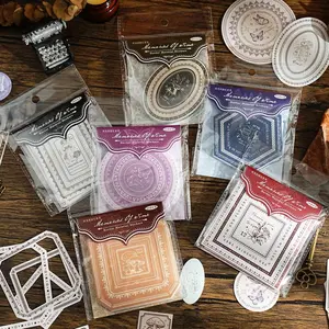 120 sheets Border material pack plant notebook white cowhide material light retro style DIY notebook decoration base material book