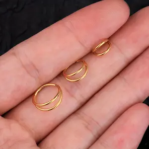 1count 316L Stainless Steel 0.56oz Double Hoop Nose Studs, Cartilage Hoop Conch Shaped Earrings Spiral Hoop, Hoop Earrings