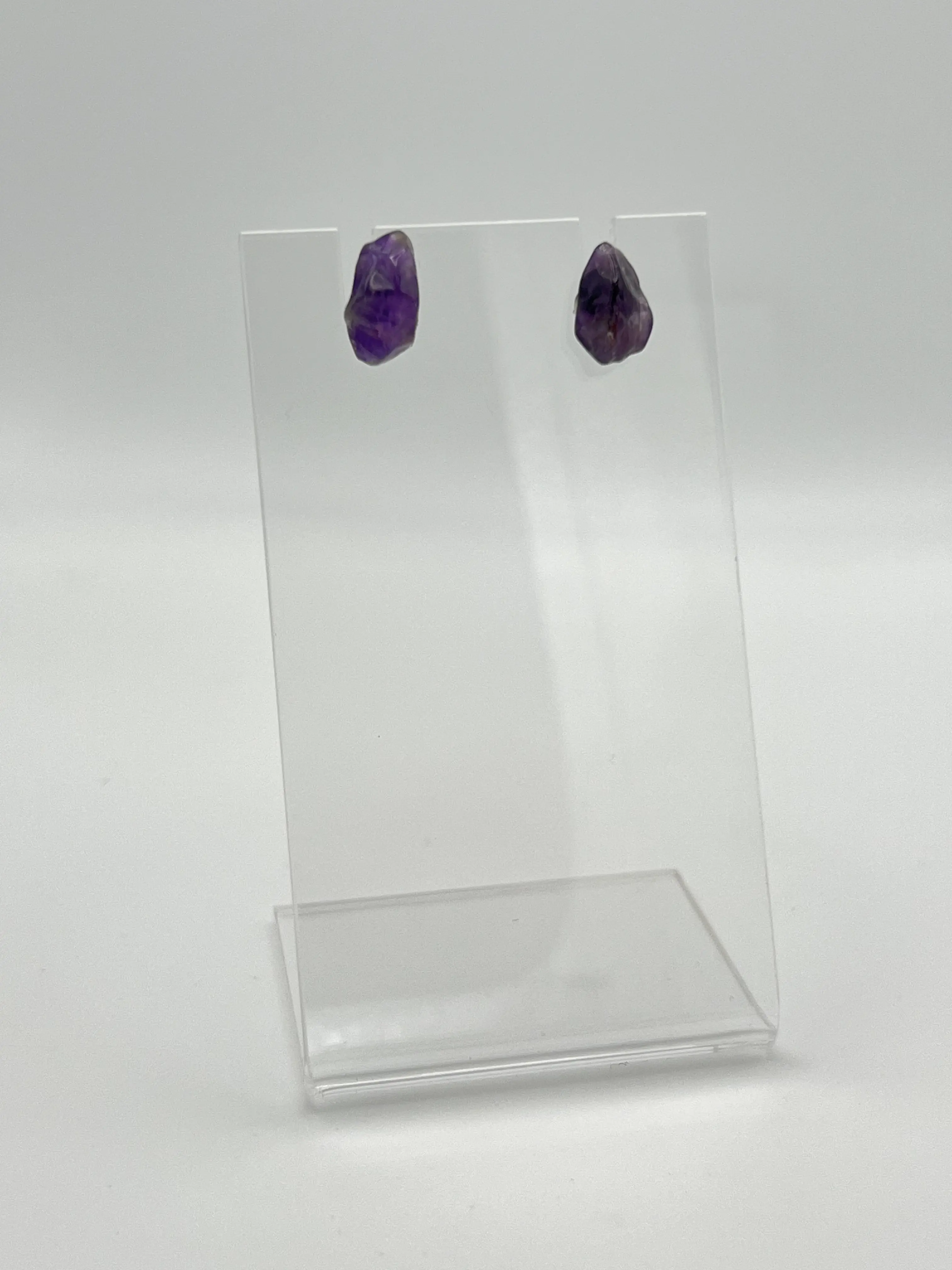 Handmade Amethyst Stud Earrings | Intuition & Calm Crystal Jewelry for Empaths