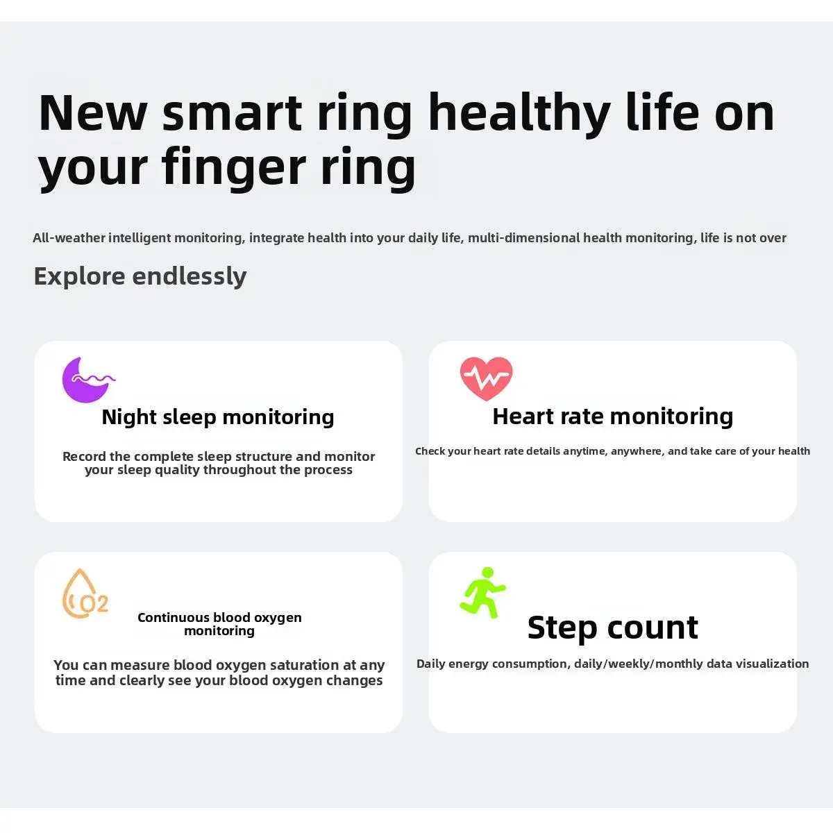 Smart Ring SR01 Fitness Tracker Health Monitor Sleep Blood Oxygen Heart Rate Bluetooth Multi-function Activity Tracker for Sports and Daily Use Smart Ring SR01 Fitness Tracker Health Monitor Sleep Blood Oxygen Heart Rate Bluetooth Multi-function Activity Tracker for Sports and Daily Use