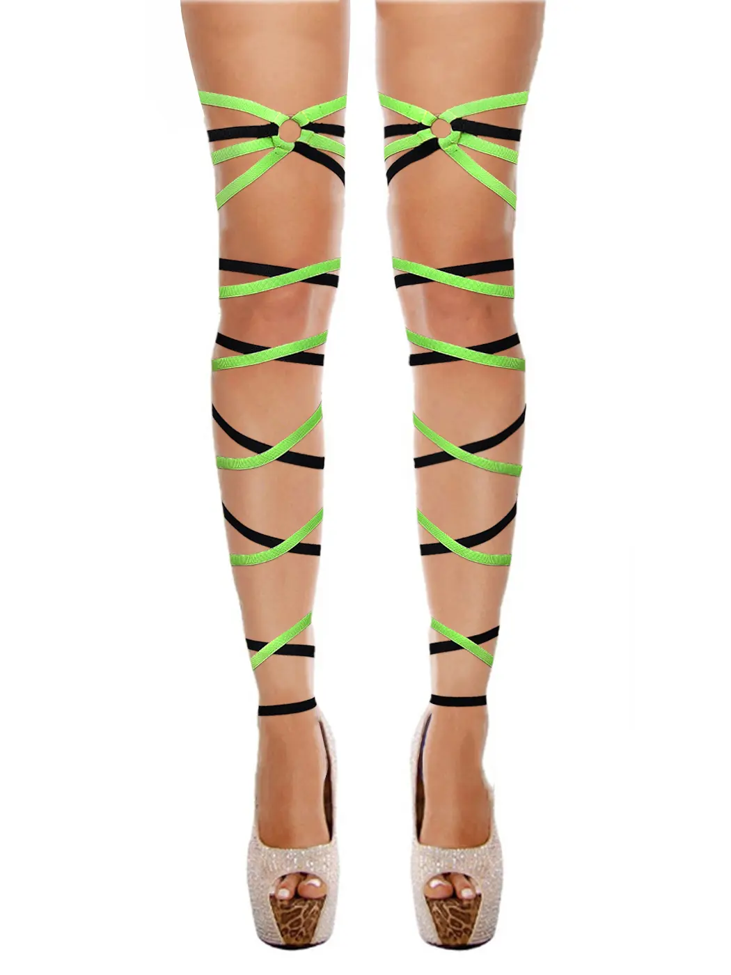 deladola Leg Wraps Rave O Ring Non-Slip Leg Straps Dancing Music Festivals Costume for Women and Girls Womenswear Accessories Carnival Party Polyester