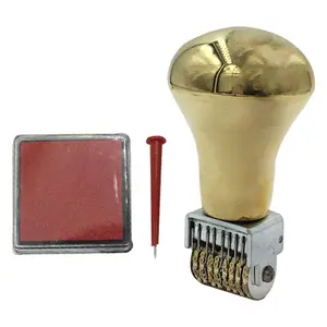 Date Stamper Creative Retro Rolling Wheel Calendar Time Handle for Document