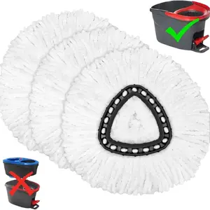 3 Pack O-Ceda Mop Replacement Heads for EasyWrin Spin Mop - Microfiber Spin Mop Refills