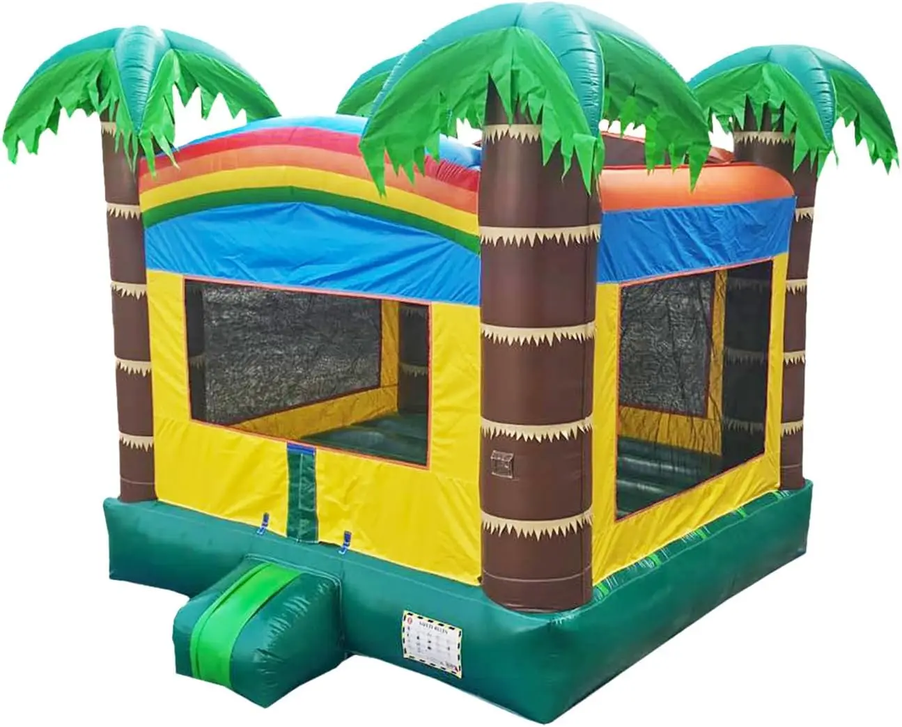 GSFRJumpOrange 14x14ft Safari Commercial Grade 15oz PVC Bounce House