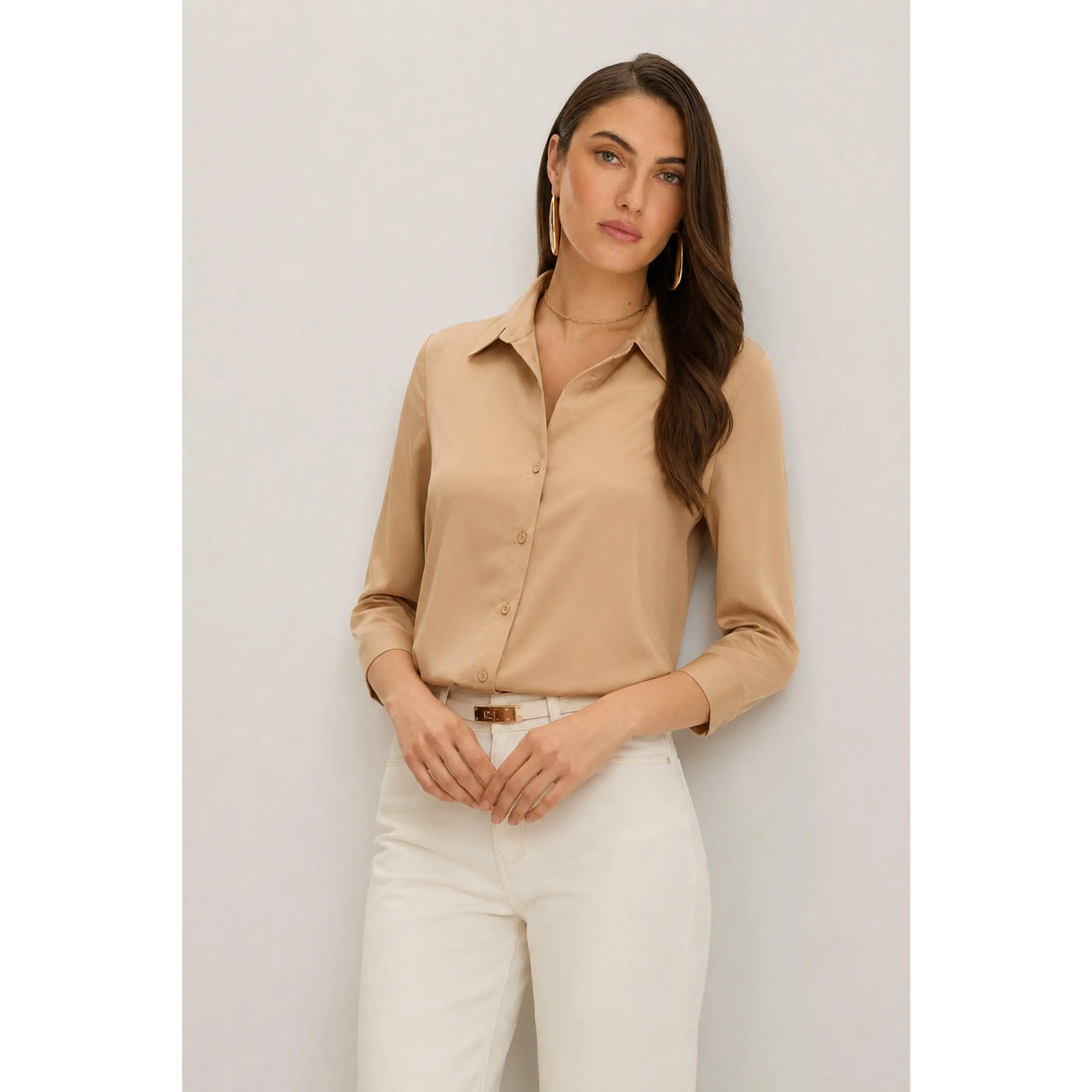 Sara Silk Blouse - Mocha