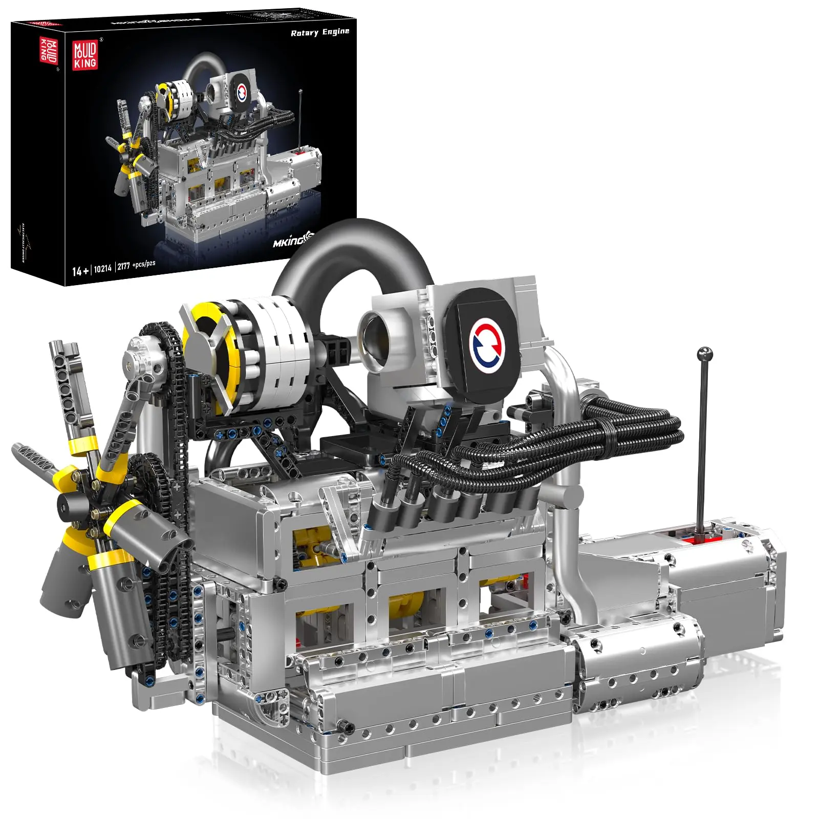 Mould King Abs Construction Rotary Engine Model Kit, 2177-Piece Building Blocks Set for Adults (12+ Years), Motor & Battery Box Included, Working STEM Mechanical Science Education Stress Relief Toy