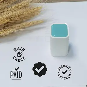 Office Stamp 4 Layer Overlap Business Reusable Self-Inking Stamp, Paid Safe Check Confirm Ink, Office Supplies