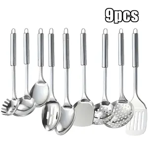 9Pcs Heavy-Duty Stainless Steel Cooking Set - Portable Non-Stick Pot & Pan Kit for Outdoor Camping, Hiking & Backpacking - Dishwasher Safe Rust-Proof Gear