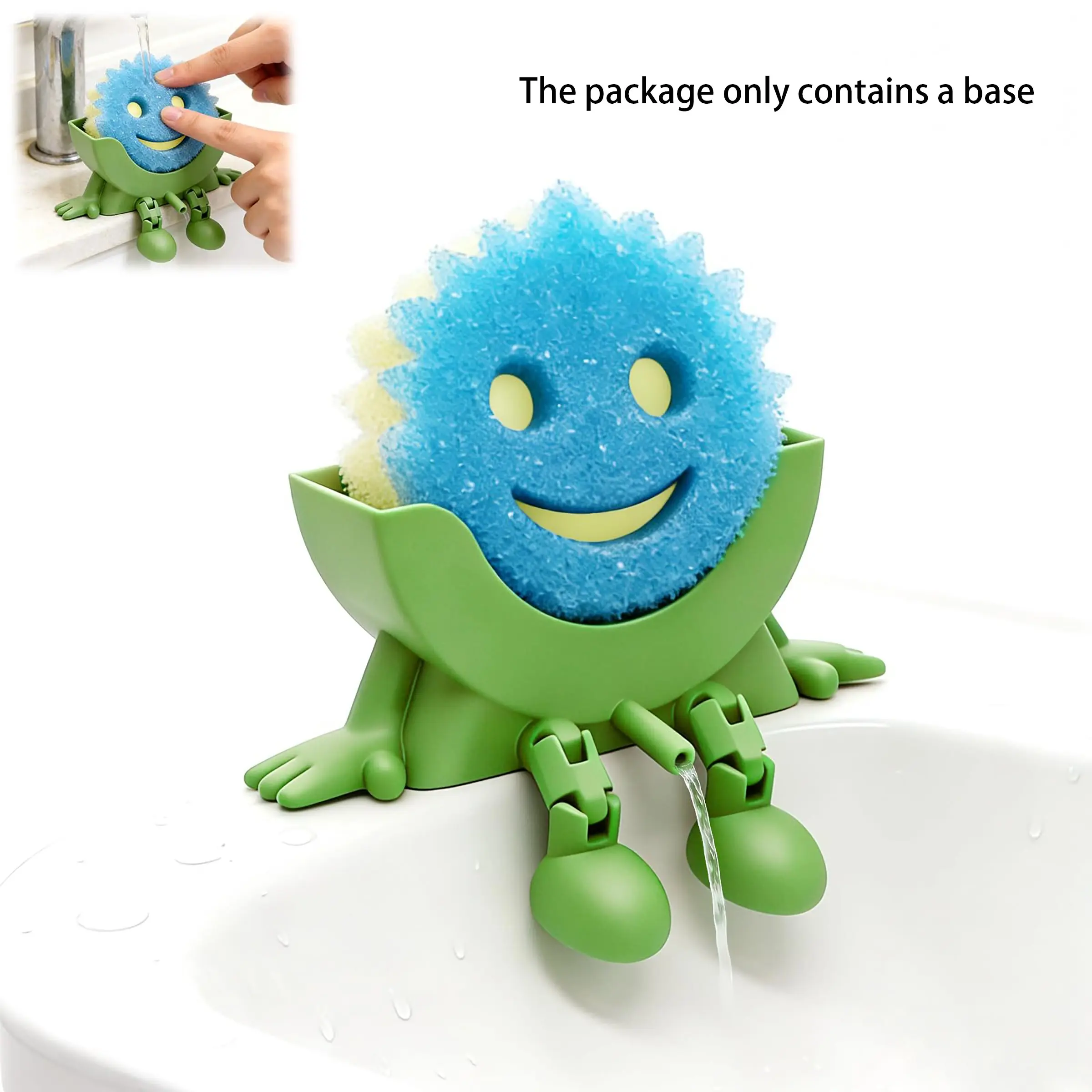 Sponge Holder, 3D Printed Peeing Caddy with Legs, Cute Hanging Sponge Holder with Drainage, Universal Fast Drying Drainage Bathroom Countertop Organizer, Drainage Hole for Kitchen Sink, Bathroom Accessories, Soap Dish Holder, Bathroom Organization