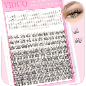 Natural Eyelash Clusters, Wispy Cluster Eyelash Extensions with Bottom Lashes Clusters, D Curl Individual Lashes, DIY Lash Extension, Makeup, Fluffy Eyelash Clusters