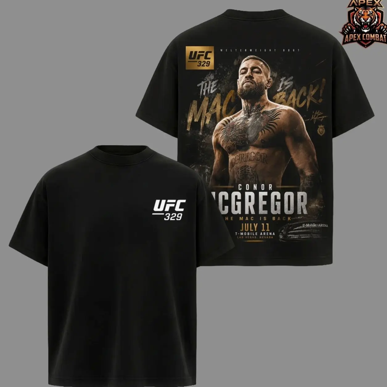UFC 329 Conor McGregor "The King is Back" T Shirt, Vintage Graphic Tee, Oversized Shirt, Notorious Champion Comeback Style, Retro MMA Streetwear, Unisex Heavyweight Cotton, UFC Fan Gift, Fight Night Outfit IO2