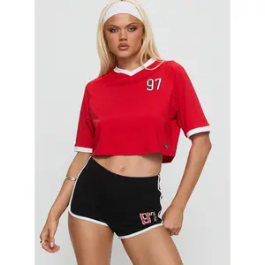 SDSU Cropped Soccer Jersey Tee Red