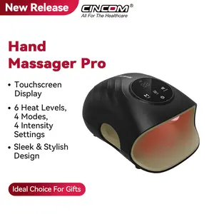 [Pro Model] CINCOM Hand Massager Pro for Enhanced Comfort and Relief, 4 Modes 4 Intensity 6 Heat Levels, Portable and Cordless, Advanced Airwave Technology and Sleek Design, Touchscreen Display, Perfect Gifts for Family, Friends, Enjoy it Anytime Anywhere