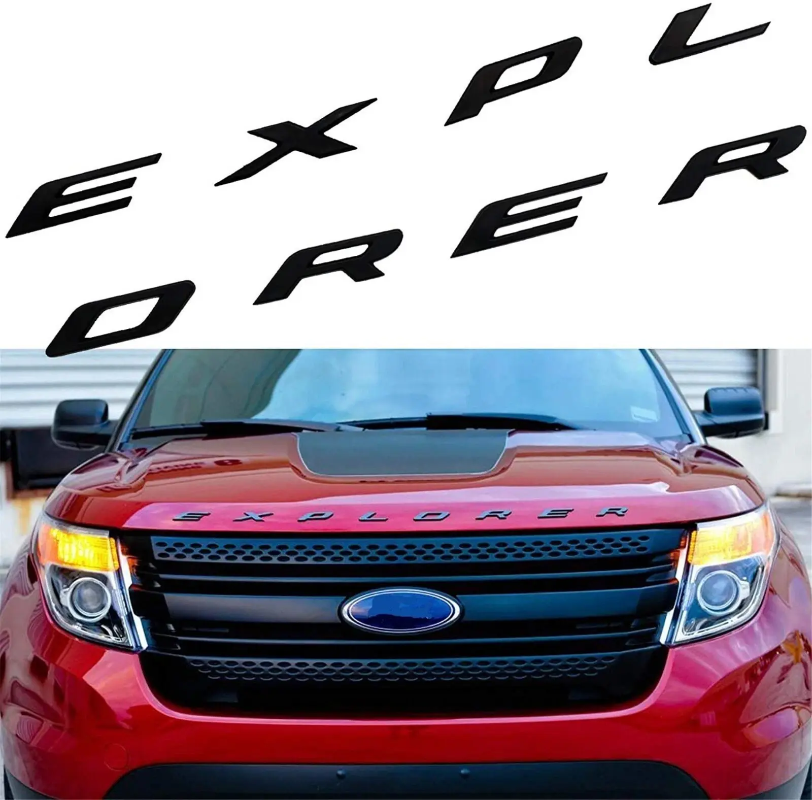 Front Hood Explorer Letters Decal Fit for 2011-2025 Explorer Model Emblem Badge
