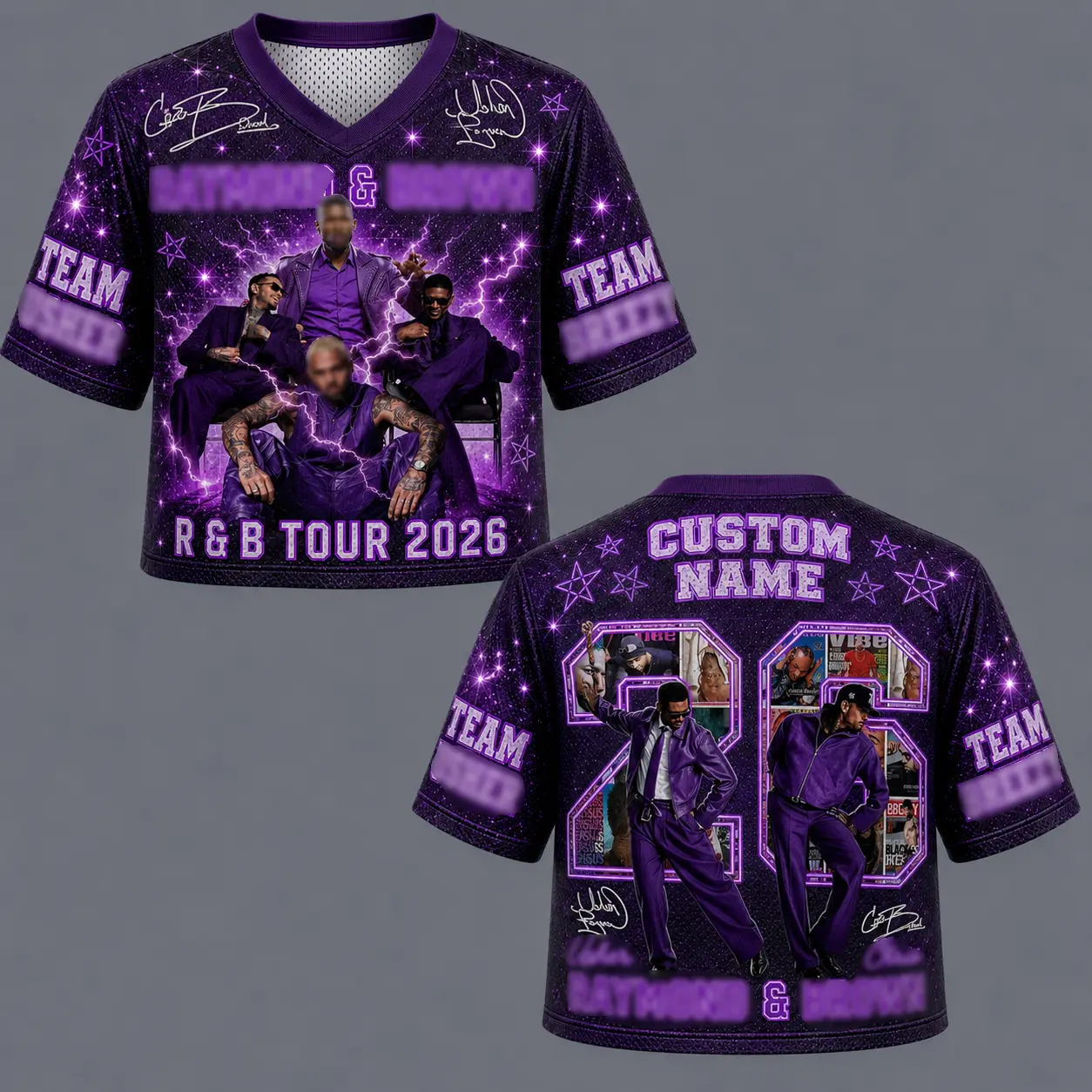 Personalized R&B Tour Crop Jersey Concert Shirt, Custom Music Fan Top 2 Legends Shirt Cropped Jersey