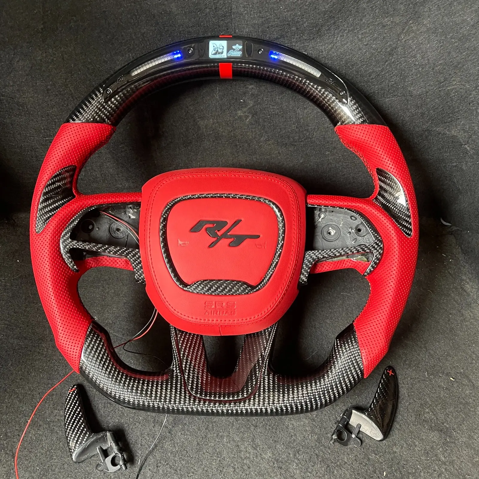 (IN STOCK) JCF Carbon Fiber LED Steering Wheel | Bundle 2015+ Dodge Charger Challenger Durango R/T