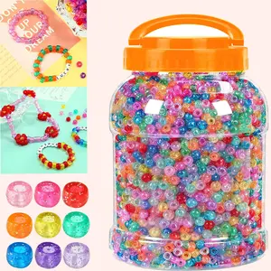 3900pcs 9mm Rainbow Glitter Pony Beads, Multicolor Portable Storage, Ideal for Friendship Bracelets, Necklaces, Keychains, Holiday Gifts, DIY Jewelry Making