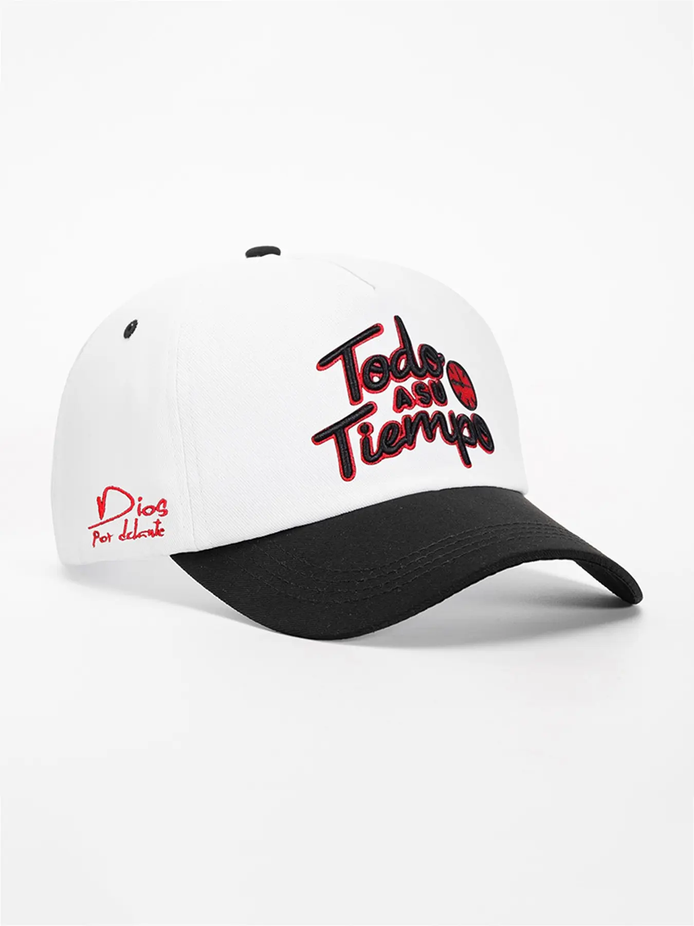 Spanish Quote 'todo a Su Tiempo' Embroidered Baseball Hat, Fashion Two-Tone Dad Hat, Adjustable Street Style, Unisex, Perfect for Daily Use