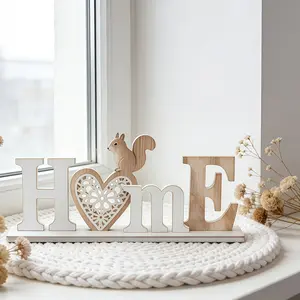 Wooden "HOME" Letter Decor — Ideal for decorating offices, living rooms, and bedrooms; a perfect gift for friends and loved ones during the holiday season.
