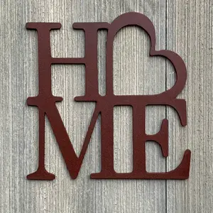 Home Metal Sign Cutout - Love Your Home - Love and Welcome