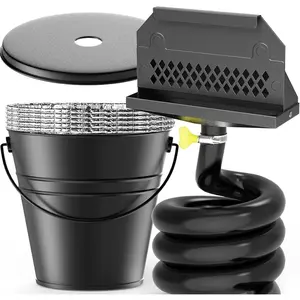 Rear  Drainage System for Blackstone, Griddle Accessories Kit for Blackstone with Enclosed  Catcher Funnel, 1.8L Drip  Bucket W/Lid, 5-Pack  Bucket Liners
