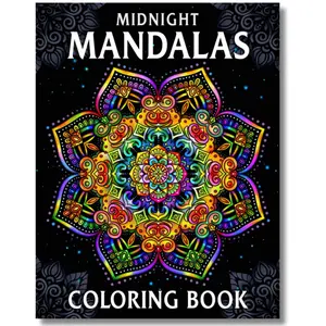 Midnight Mandalas: Coloring Book for Women, Teens, Adults with Stunning Mandala Patterns for Relaxation and Stress Relief,Pattern,illusion