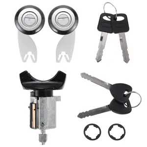 1 Set NO.C42150 Car Ignition Switch Lock Cylinder Front Door Lock Cylinder w/ Key for Ford F150 F250 F350 Pickup 1992-1995 / Ignition Lock Cylinder Starter / Left Right Door Lock