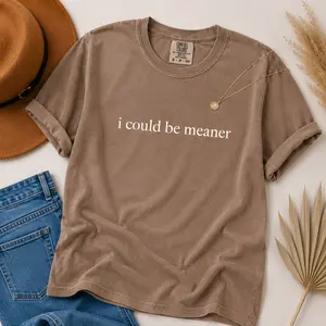 Comfort Colors I Could Be Meaner Shirt, Funny Humor Shirt, Sarcastic Shirt, Funny Quote Shirt, Sarcasm Shirt, Trendy Shirt for Women, Meme Graphic Tee, Funny Gift for Her - TrendWear USA