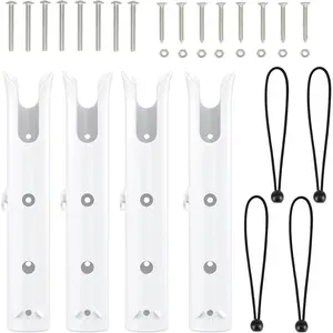 Tube Fishing Rod Holder Bracket Wall Mounted Boat Side Mount Tool Holder Tube Links with Screws 1/2/3/4/6 Pole Tube Fishing Rod Holders