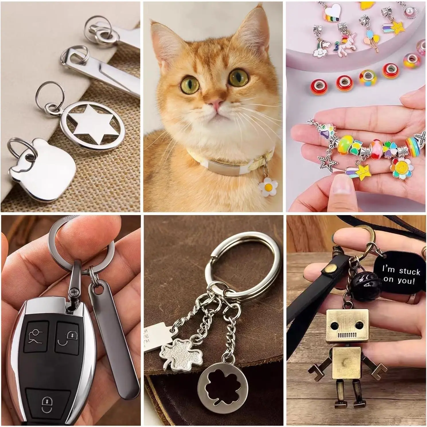 CooBigo 100 PCS 6mm Mini Split Ring for Jewelry Making, Double Loops Round Split Jump Rings Necklaces Bracelets Earrings Metal Tiny Keychains Key Rings for Pet Collar Tag DIY Craft Accessories CooBigo 100 PCS 6mm Mini Split Ring for Jewelry Making, Double Loops Round Split Jump Rings Necklaces Bracelets Earrings Metal Tiny Keychains Key Rings for Pet Collar Tag DIY Craft Accessories