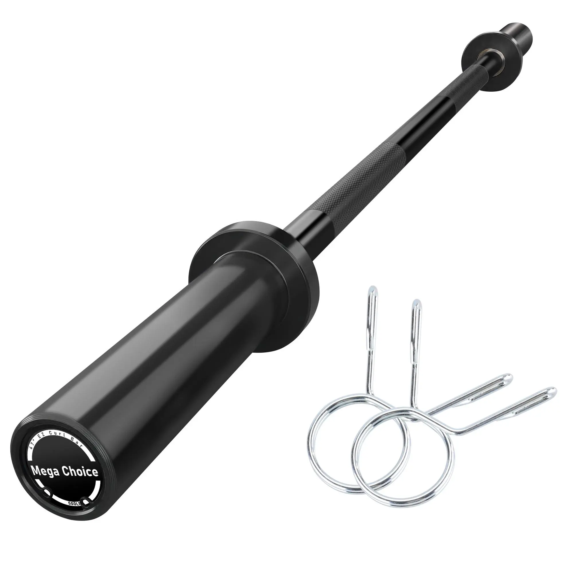 7FT/4FT Barbell Bar, 500LB/700LB/1500LB Capacity, Solid Steel | Anti-slip knurling helps maintain control during heavy lifts in home gyms and strength training.