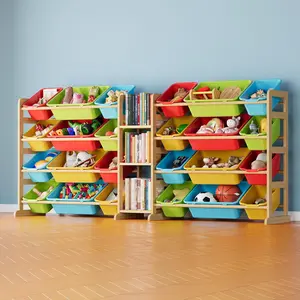 Kids Toy Storage Bins Organizer with 24 Bins and 3 Shelves